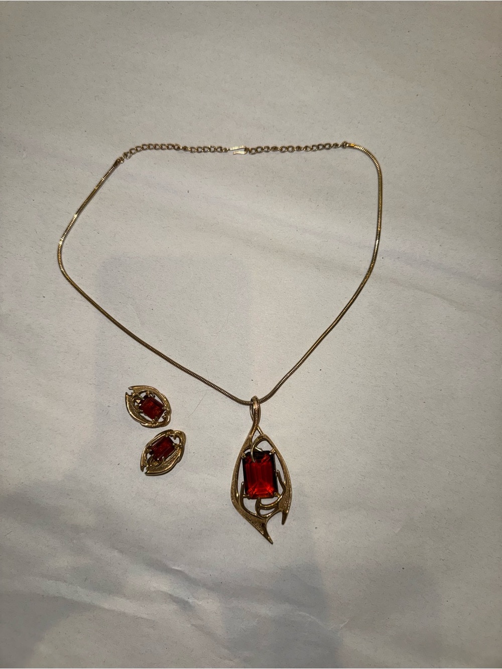 Vintage Monet Necklace & Matching Clip-On Earrings Set